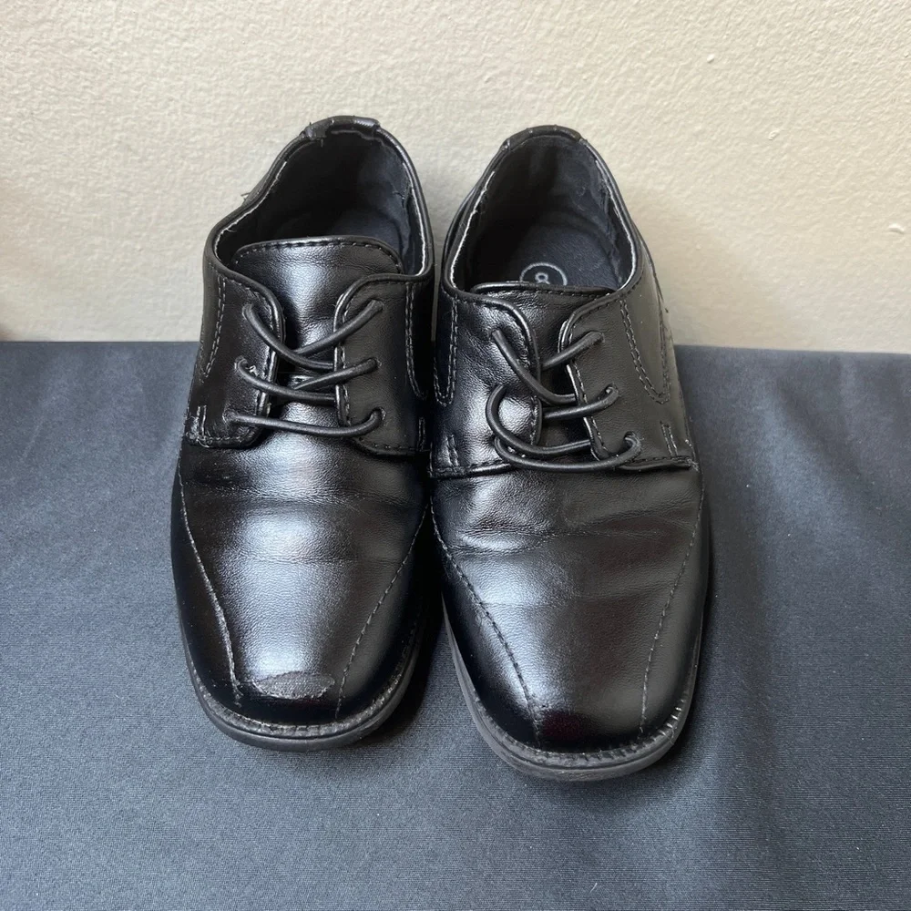 Cat& Jack Black Dress Shoes Toddler Boys 8 Casual Office School